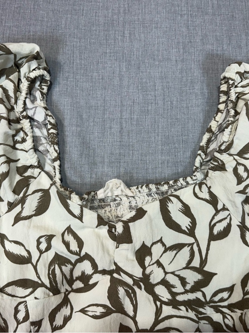 Sweet Wanderer White Midi Dress with Brown Floral Print - Picture 3 of 11